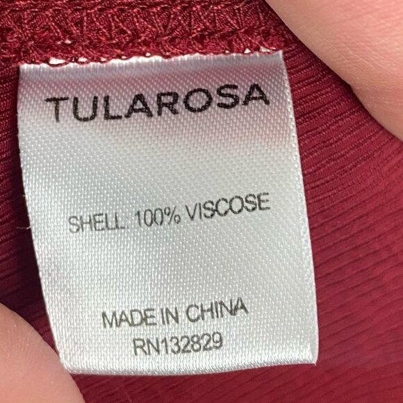 Revolve Tularosa Heather Blouse Burgundy Red Ruffle Womens Size Small Bohemian S - Picture 9 of 15